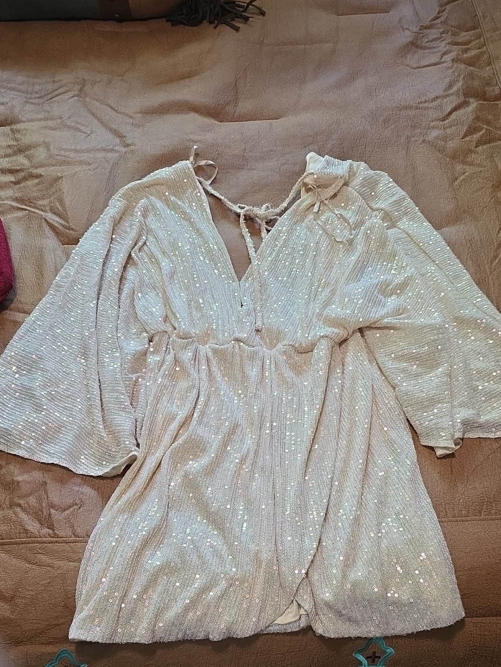 Ost Ivory Sequin-Trim Blouse